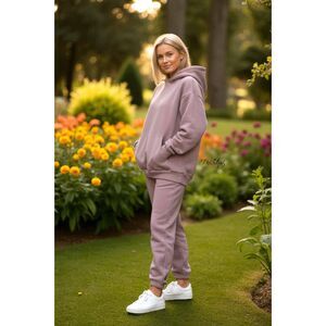 Comfrt Travel Essentials Hoodie and Sweatpant Set Bark Small